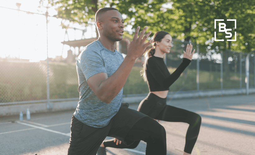 two people working out