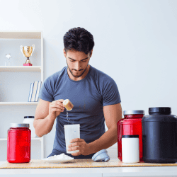 man taking supplements