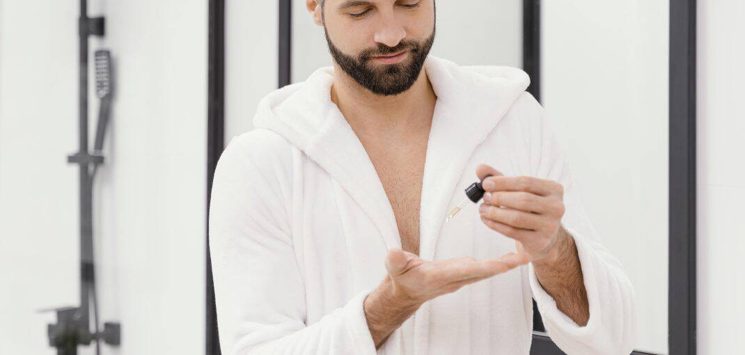 Man using natural oils