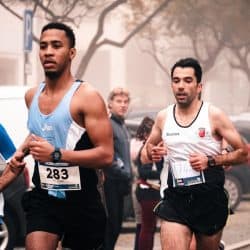 People running on the road