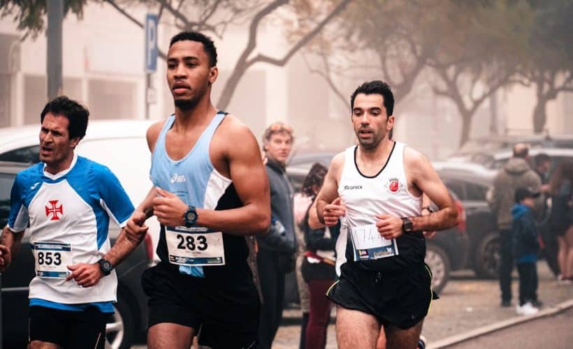 People running on the road