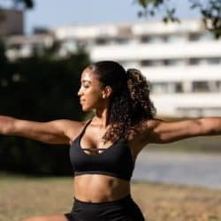 Woman exercising outside