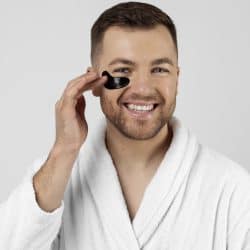 Young man doing skincare